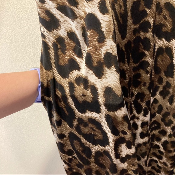 Alembika brand leopard print Women’s long sleeved dress with 2 pockets, size 2 - Picture 7 of 10